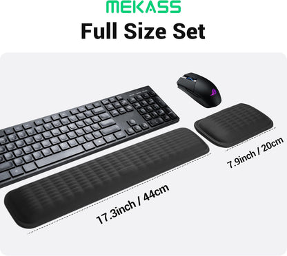 Keyboard Wrist Rest, Soft Memory Foam Wrist Support, Keyboard Hand Rest Pad for Wrist Pain Relief, Keyboard Wrist Guard for Long Hours of Work, Gaming, Studying（Classic Black）