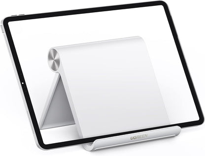 Tablet Stand Holder Adjustable Portable Desktop Dock Office Compatible with iPad Pro 11 9.7 10.5 Air Mini 5 4 3 2 iPhone 17 16 15 14 13 12 White