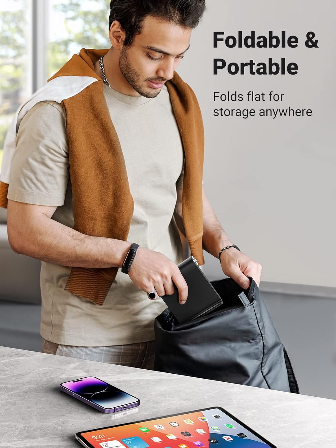 Tablet Stand Holder Adjustable Portable Desktop Dock Office Compatible with iPad Pro 11 9.7 10.5 Air Mini 5 4 3 2 iPhone 17 16 15 14 13 12 White