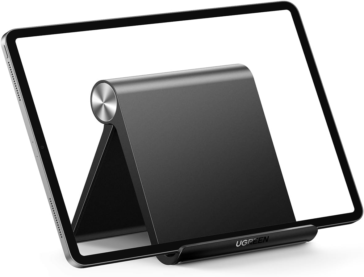 Tablet Stand Holder Adjustable Portable Desktop Dock Office Compatible with iPad Pro 11 9.7 10.5 Air Mini 5 4 3 2 iPhone 17 16 15 14 13 12 White