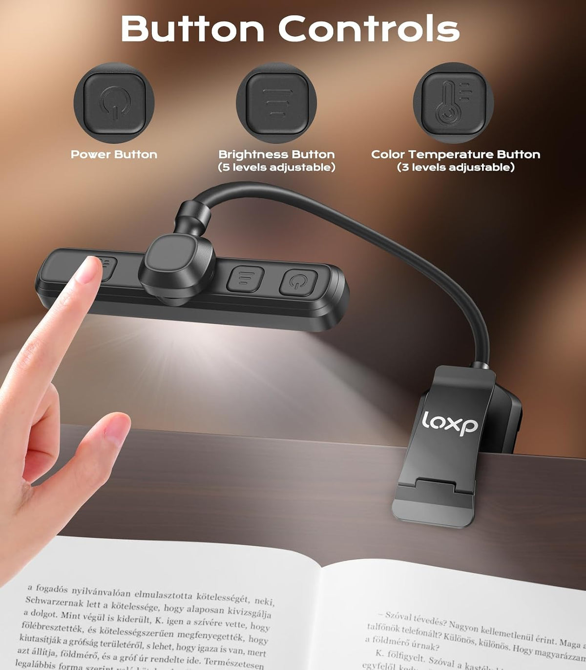 Book Stand for Reading, 360° Rotating Holder with Page Clip, Ergonomic