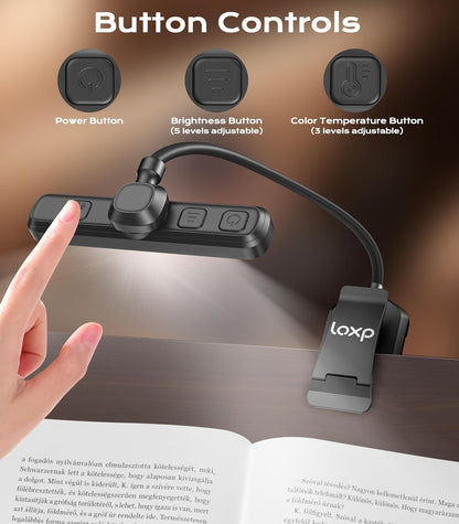 Book Stand for Reading, 360° Rotating Holder with Page Clip, Ergonomic