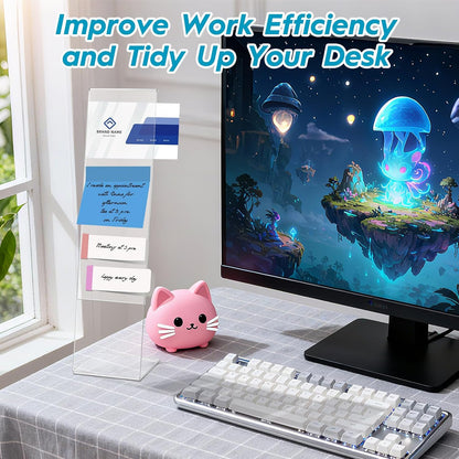 4 Pcs Multifunction Computer Monitor Memo Board, Clear Acrylic Monitor Sticky Note Holder for Office Home Desktop,Office Desk Accessories