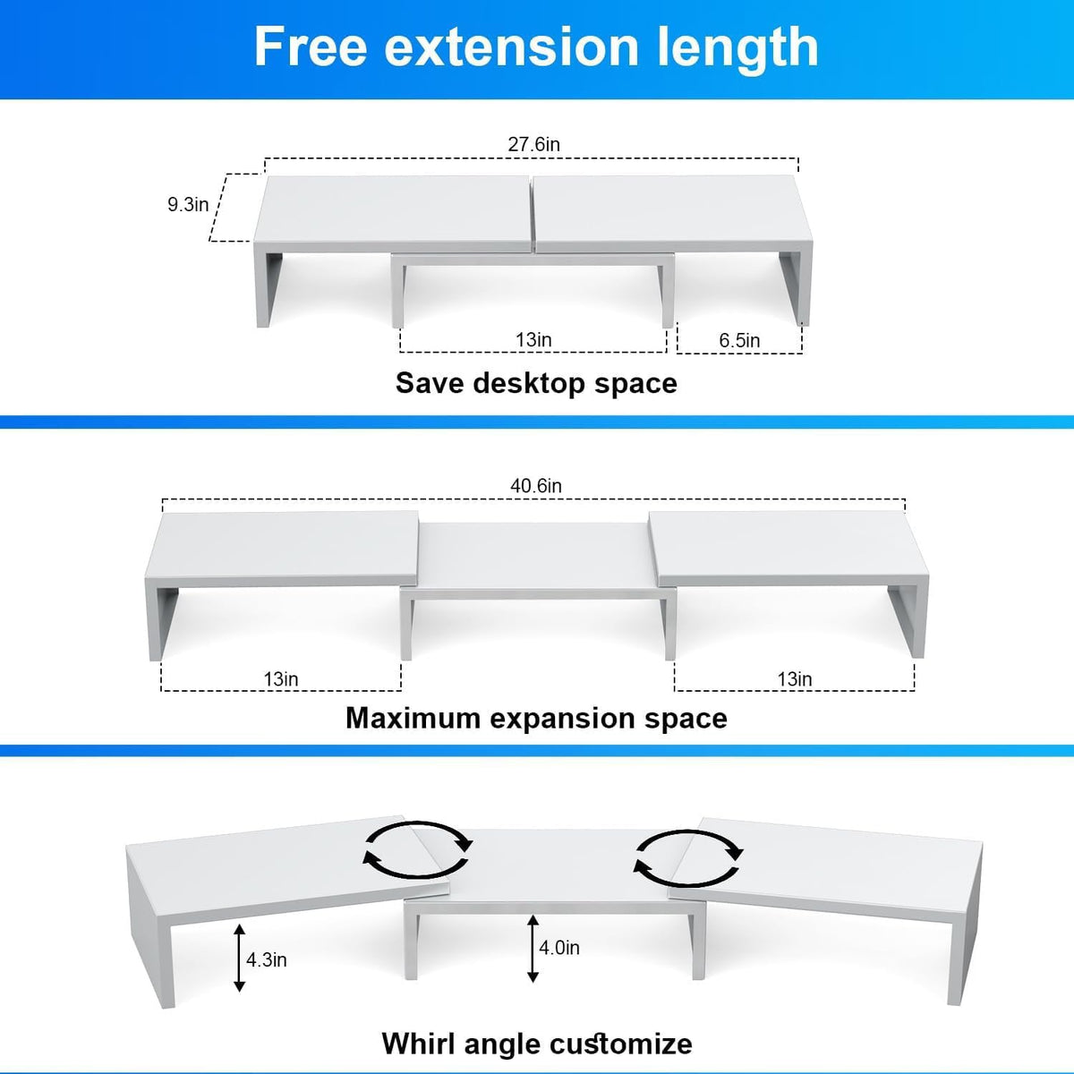 Dual Monitor Stand Riser