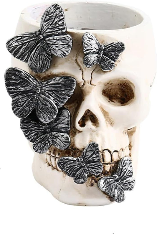 Skull Planter Goth Desk Accessories
