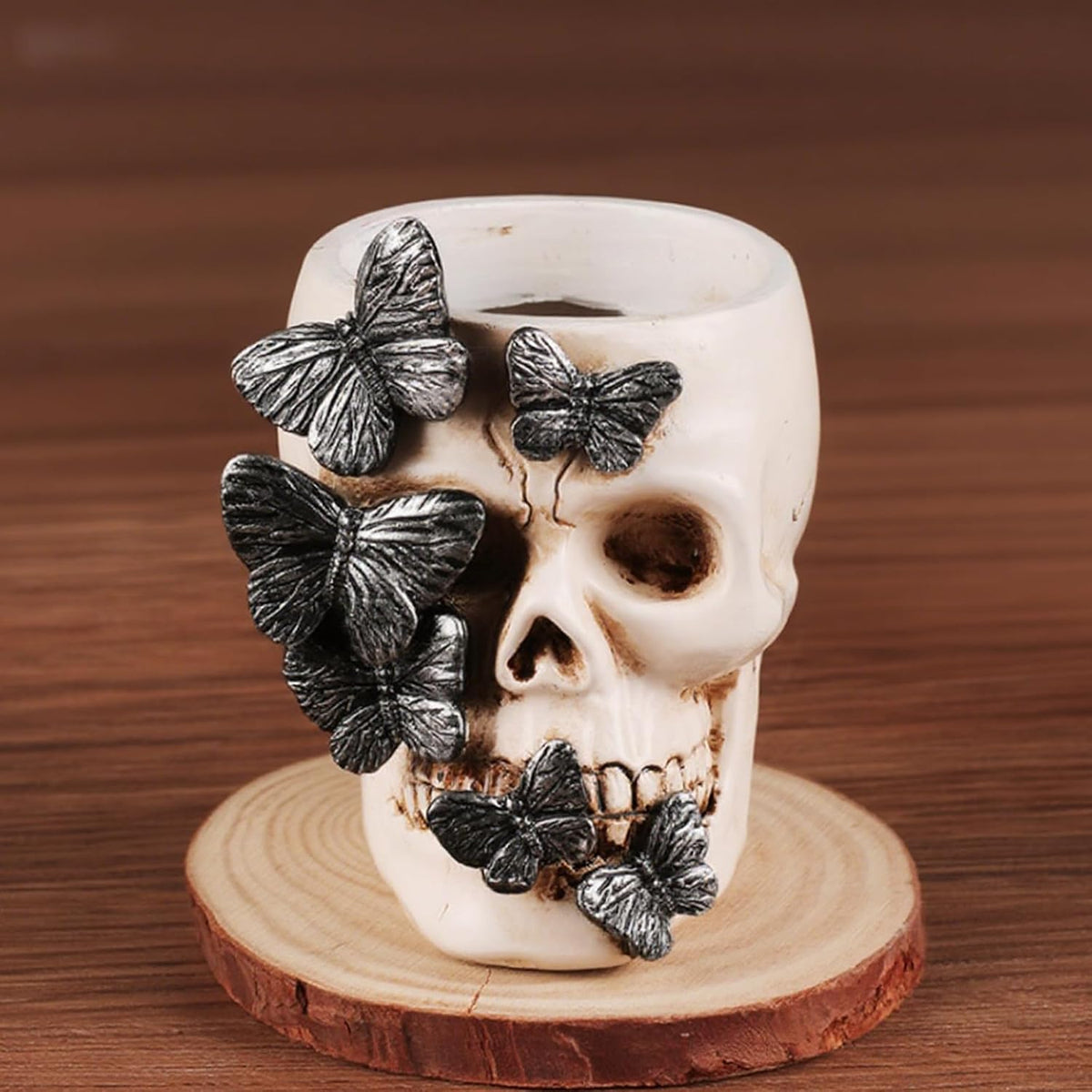 Skull Planter Goth Desk Accessories