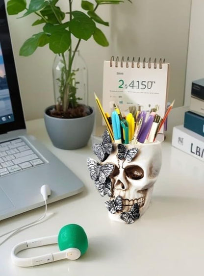 Skull Planter Goth Desk Accessories