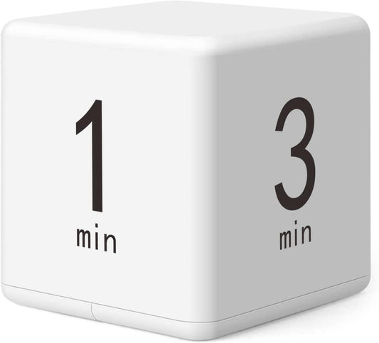 Cube Timer, Productivity Visual Timer 1/3/5/10 Minutes Preset, Desk Portable Rotating Multi Timers for ADHD Time Management Work Study Cooking Workout School