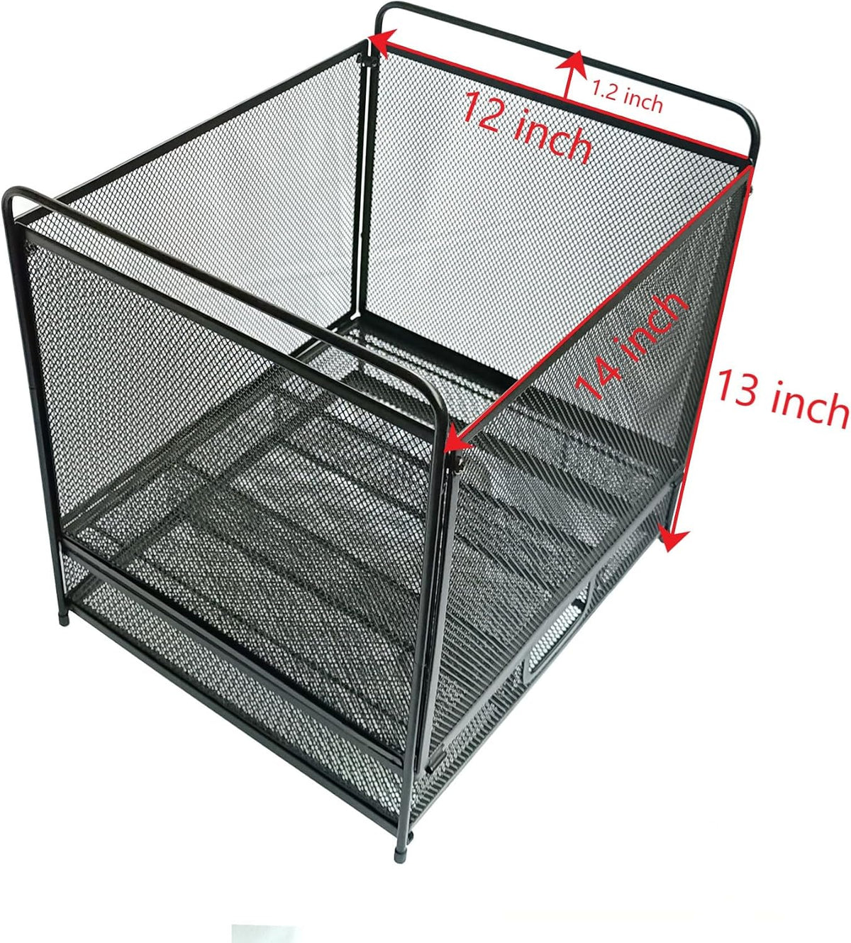 Mesh Desktop Hanging File Organizer with Drawer, Letter Size, Black