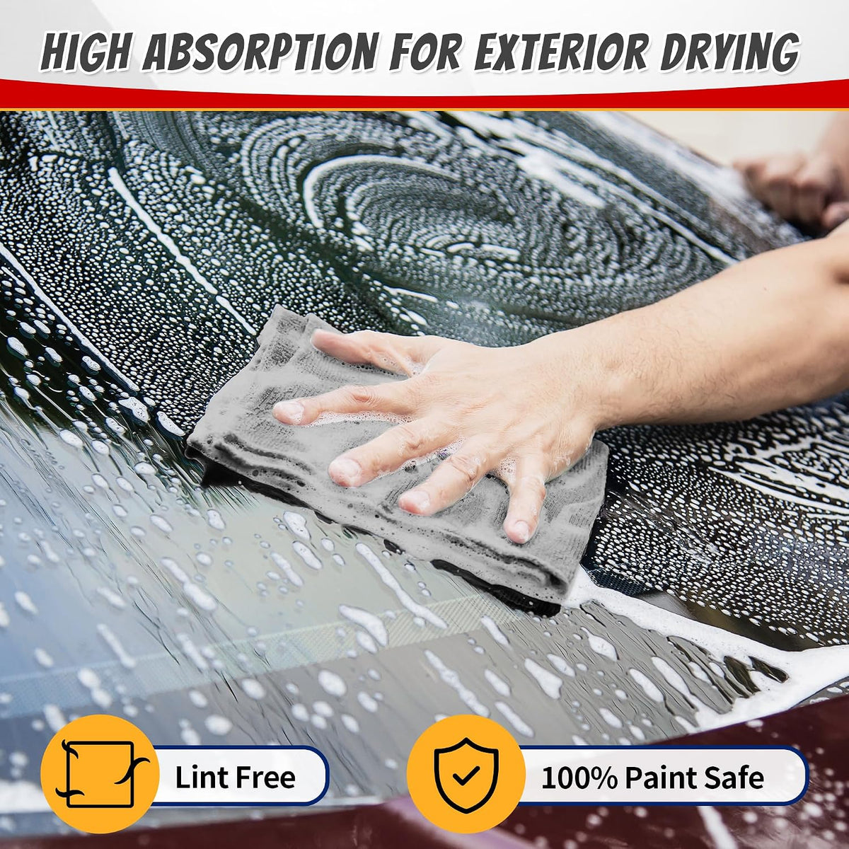 Shop Towels, Pack of 200, Grey Microfiber Cleaning Cloth Bulk, Microfiber Towels for Cars, All-Purpose Absorbent Cleaning Rags, Dust Cloth for Automotive, Mechanic, Garage, 11.5 x 11.5 inch
