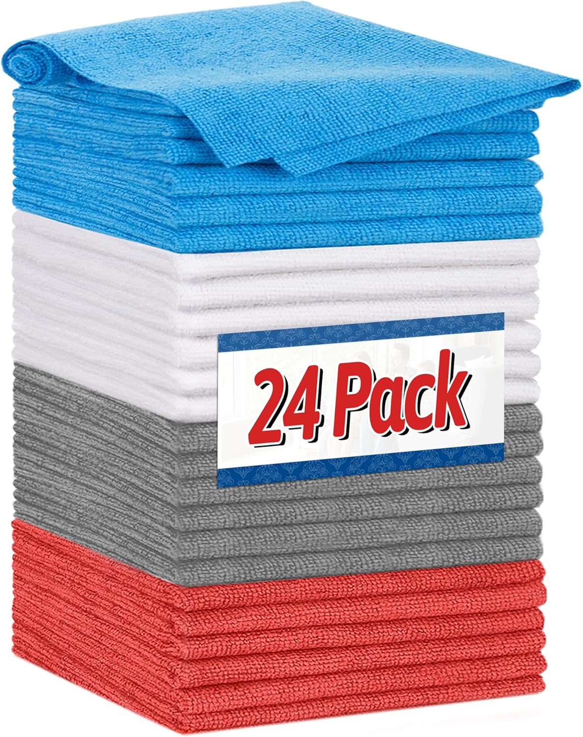 Shop Towels, Pack of 200, Grey Microfiber Cleaning Cloth Bulk, Microfiber Towels for Cars, All-Purpose Absorbent Cleaning Rags, Dust Cloth for Automotive, Mechanic, Garage, 11.5 x 11.5 inch