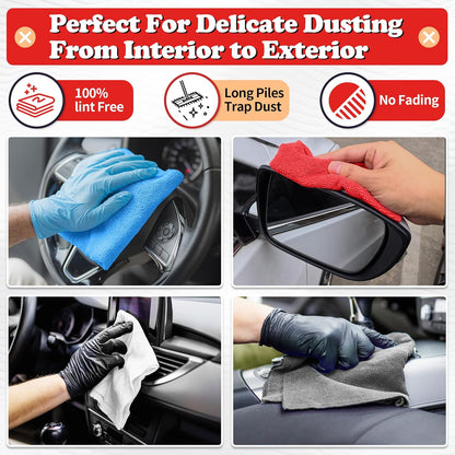 Shop Towels, Pack of 200, Grey Microfiber Cleaning Cloth Bulk, Microfiber Towels for Cars, All-Purpose Absorbent Cleaning Rags, Dust Cloth for Automotive, Mechanic, Garage, 11.5 x 11.5 inch