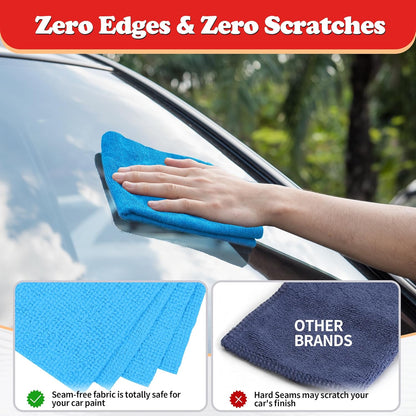 Shop Towels, Pack of 200, Grey Microfiber Cleaning Cloth Bulk, Microfiber Towels for Cars, All-Purpose Absorbent Cleaning Rags, Dust Cloth for Automotive, Mechanic, Garage, 11.5 x 11.5 inch