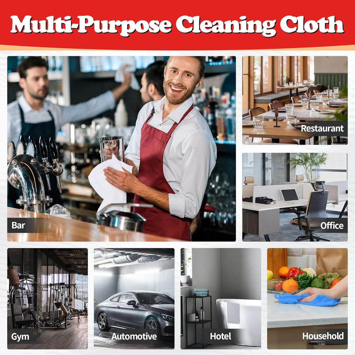 Shop Towels, Pack of 200, Grey Microfiber Cleaning Cloth Bulk, Microfiber Towels for Cars, All-Purpose Absorbent Cleaning Rags, Dust Cloth for Automotive, Mechanic, Garage, 11.5 x 11.5 inch