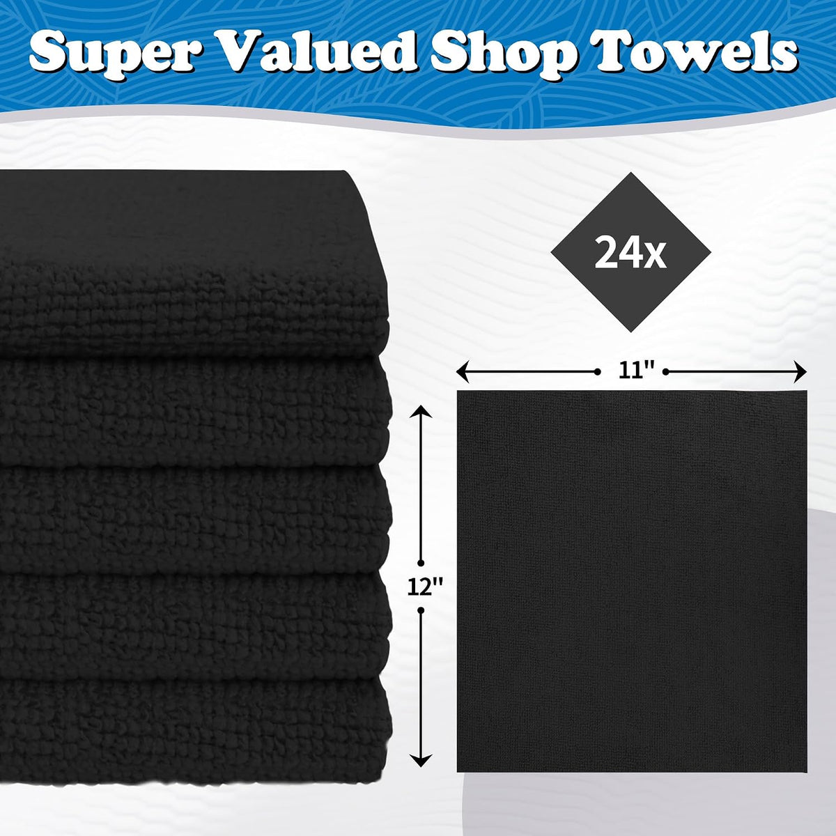 Shop Towels, Pack of 200, Grey Microfiber Cleaning Cloth Bulk, Microfiber Towels for Cars, All-Purpose Absorbent Cleaning Rags, Dust Cloth for Automotive, Mechanic, Garage, 11.5 x 11.5 inch