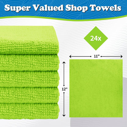 Shop Towels, Pack of 200, Grey Microfiber Cleaning Cloth Bulk, Microfiber Towels for Cars, All-Purpose Absorbent Cleaning Rags, Dust Cloth for Automotive, Mechanic, Garage, 11.5 x 11.5 inch