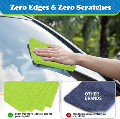 Shop Towels, Pack of 200, Grey Microfiber Cleaning Cloth Bulk, Microfiber Towels for Cars, All-Purpose Absorbent Cleaning Rags, Dust Cloth for Automotive, Mechanic, Garage, 11.5 x 11.5 inch
