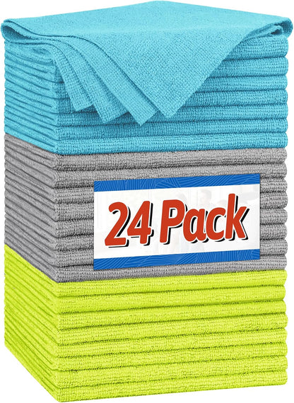 Shop Towels, Pack of 200, Grey Microfiber Cleaning Cloth Bulk, Microfiber Towels for Cars, All-Purpose Absorbent Cleaning Rags, Dust Cloth for Automotive, Mechanic, Garage, 11.5 x 11.5 inch