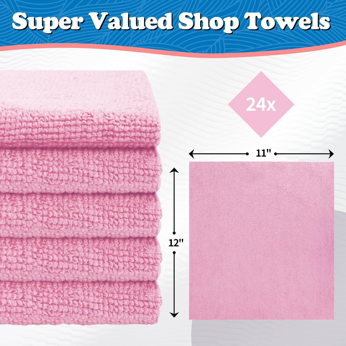 Shop Towels, Pack of 200, Grey Microfiber Cleaning Cloth Bulk, Microfiber Towels for Cars, All-Purpose Absorbent Cleaning Rags, Dust Cloth for Automotive, Mechanic, Garage, 11.5 x 11.5 inch