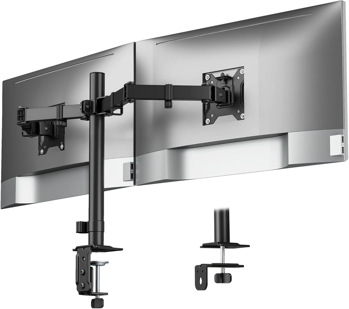 Heavy-Duty Dual Monitor Stand for 17-32", 22 lbs Each