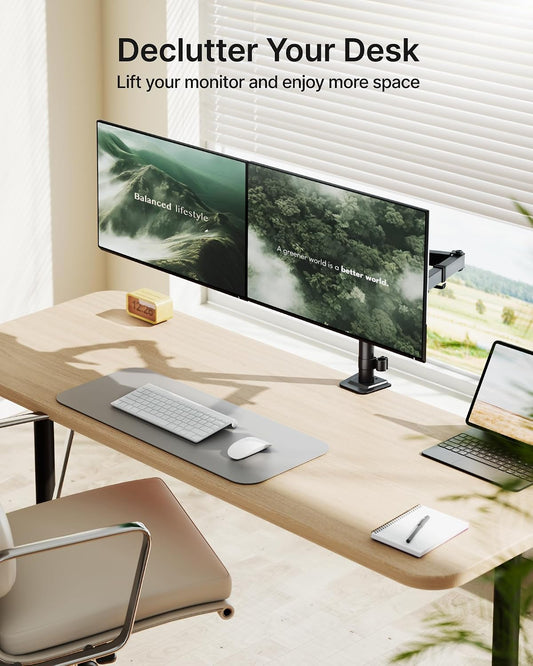 Heavy-Duty Dual Monitor Stand for 17-32", 22 lbs Each