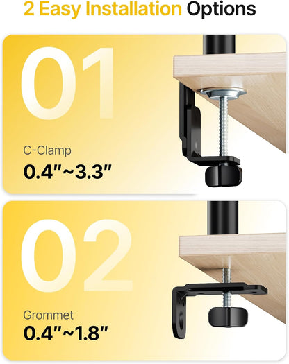 Heavy-Duty Dual Monitor Stand for 17-32", 22 lbs Each