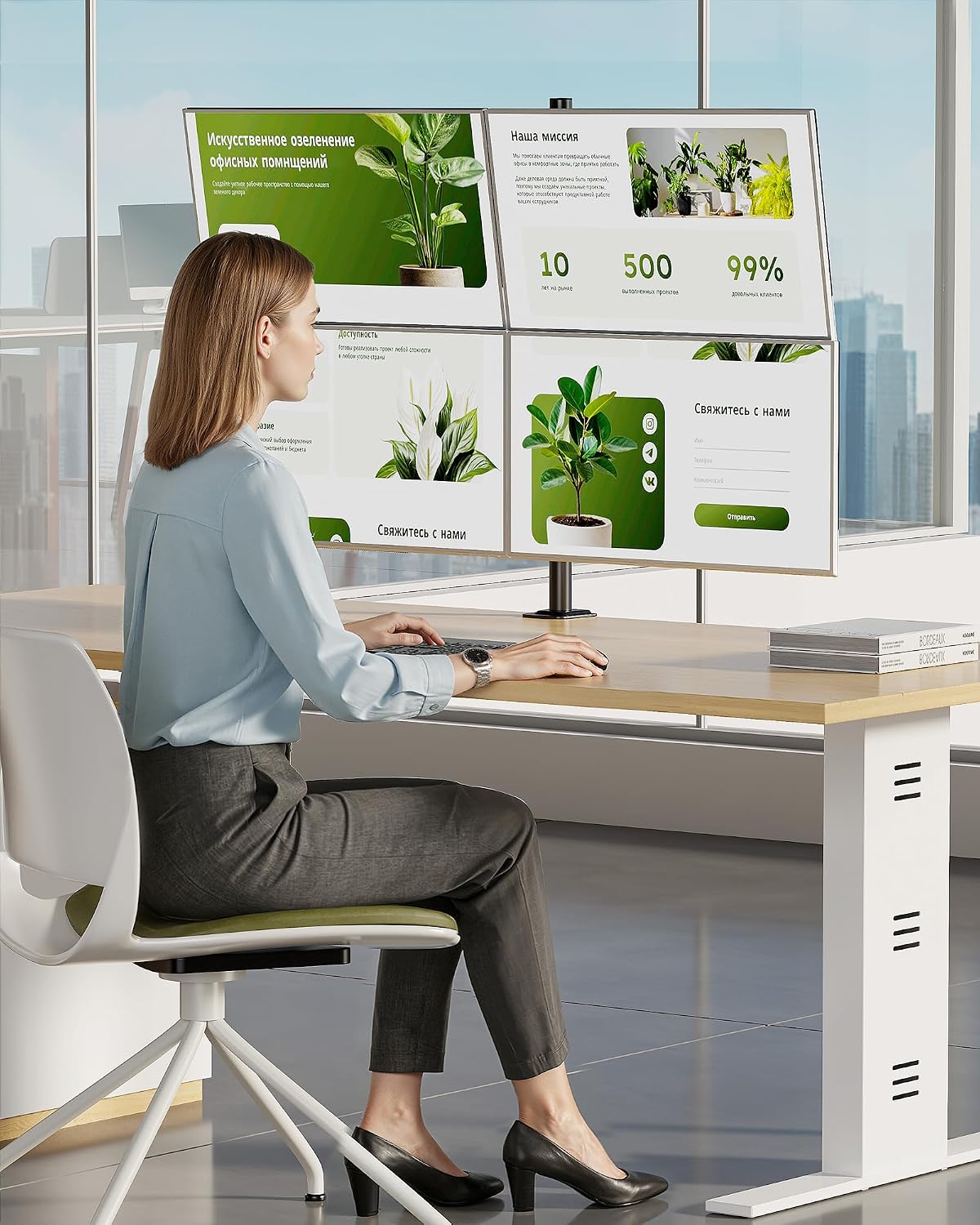 Heavy-Duty Dual Monitor Stand for 17-32", 22 lbs Each