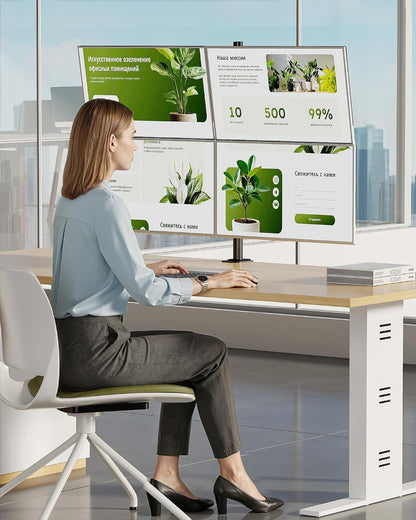 Heavy-Duty Dual Monitor Stand for 17-32", 22 lbs Each