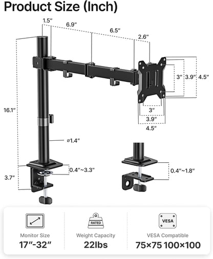 Heavy-Duty Dual Monitor Stand for 17-32", 22 lbs Each