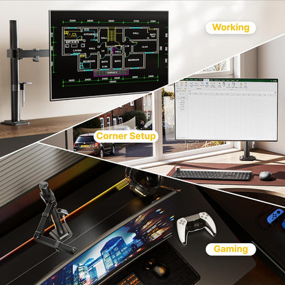 Heavy-Duty Dual Monitor Stand for 17-32", 22 lbs Each