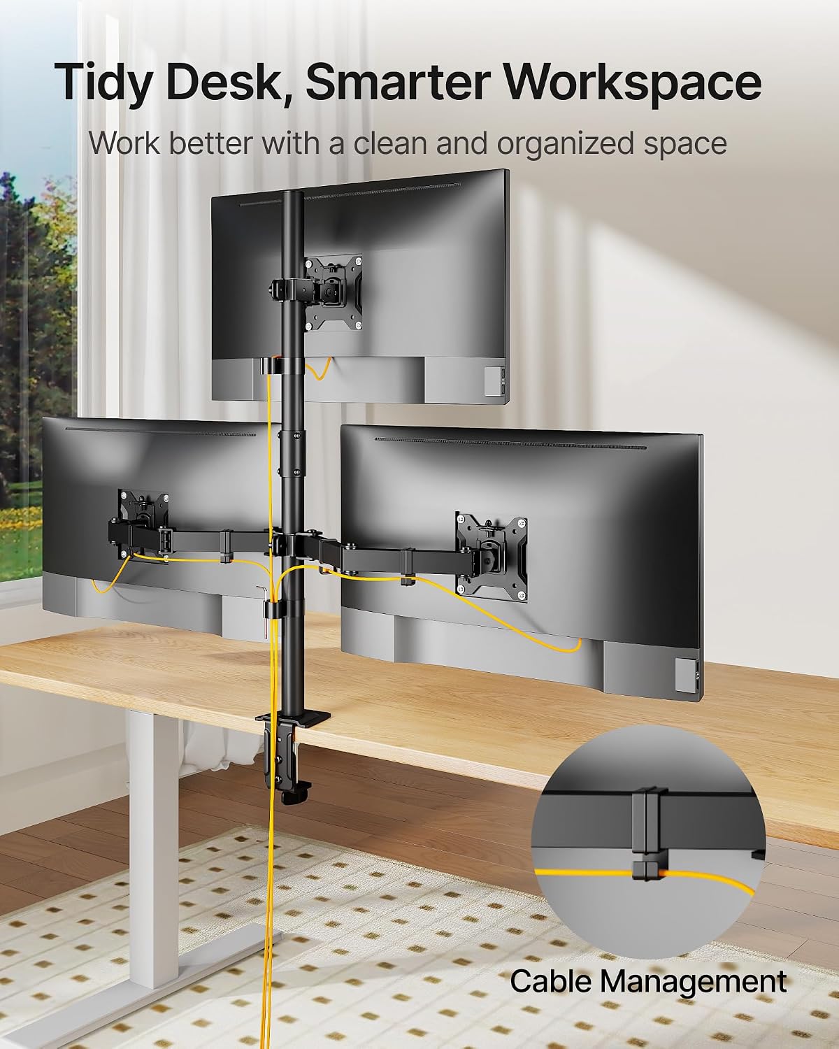 Heavy-Duty Dual Monitor Stand for 17-32", 22 lbs Each