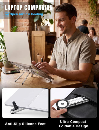 Laptop Stand - Portable Tablet Riser iPad Desk Mount, Silver