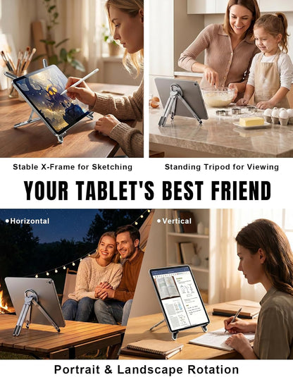 Laptop Stand - Portable Tablet Riser iPad Desk Mount, Silver