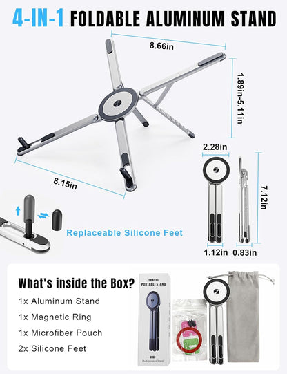Laptop Stand - Portable Tablet Riser iPad Desk Mount, Silver