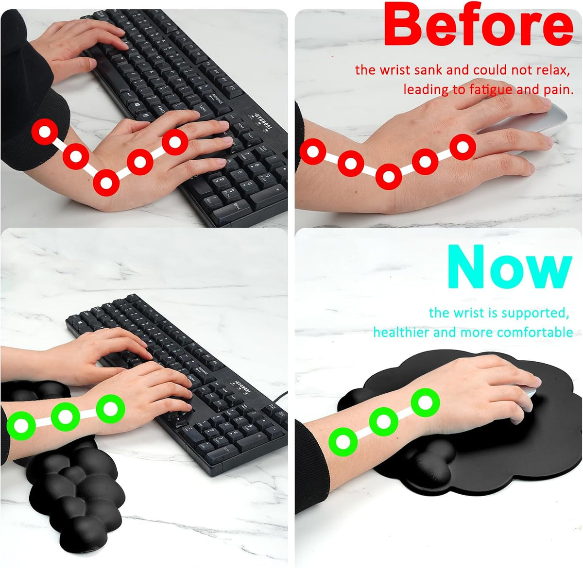 Ergonomic Mouse Wrist Rest Support Cushion for Home & Office Computer
