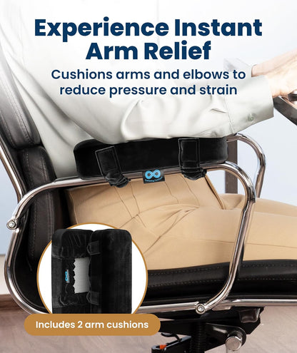 Office Chair & Wheelchair Arm Pads - Memory Foam ArmRest Covers for Desk, Gaming Chair, Arm Pillow Seat Cover Cushions & Protectors to Relieve Pressure for Elbows