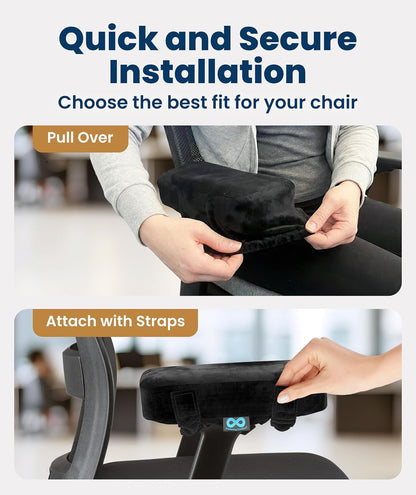 Office Chair & Wheelchair Arm Pads - Memory Foam ArmRest Covers for Desk, Gaming Chair, Arm Pillow Seat Cover Cushions & Protectors to Relieve Pressure for Elbows