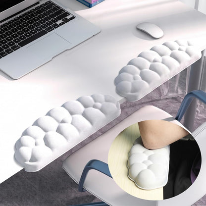 Arm Rest for Desk, L-Shaped Memory Foam Elbow Pads with Non-Slip Base, 2-Piece Ergonomic Desk Edge Cushion & Wrist Rest for Computer Keyboard, Office and Home Use