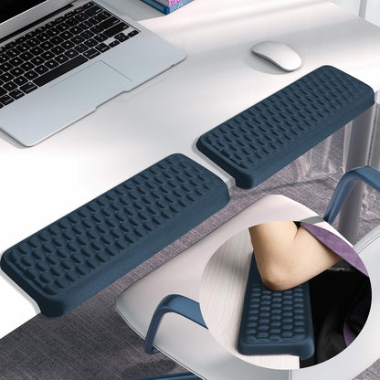Arm Rest for Desk, L-Shaped Memory Foam Elbow Pads with Non-Slip Base, 2-Piece Ergonomic Desk Edge Cushion & Wrist Rest for Computer Keyboard, Office and Home Use