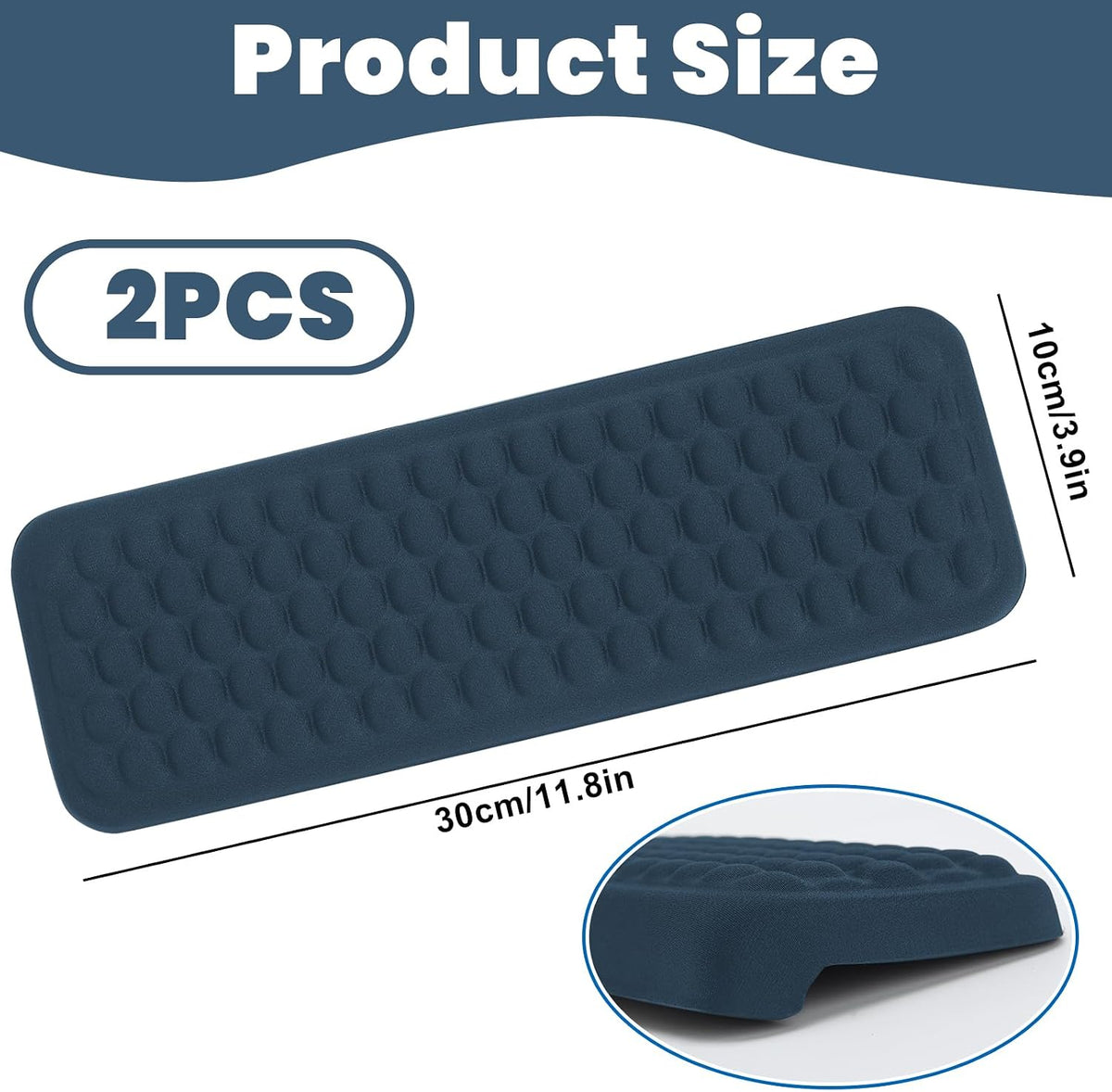 Arm Rest for Desk, L-Shaped Memory Foam Elbow Pads with Non-Slip Base, 2-Piece Ergonomic Desk Edge Cushion & Wrist Rest for Computer Keyboard, Office and Home Use