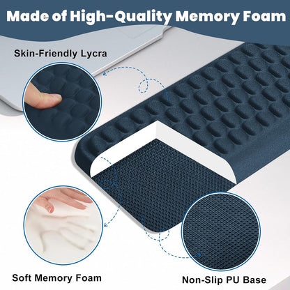 Arm Rest for Desk, L-Shaped Memory Foam Elbow Pads with Non-Slip Base, 2-Piece Ergonomic Desk Edge Cushion & Wrist Rest for Computer Keyboard, Office and Home Use