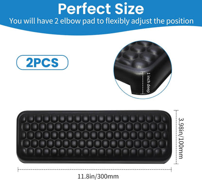 Arm Rest for Desk, L-Shaped Memory Foam Elbow Pads with Non-Slip Base, 2-Piece Ergonomic Desk Edge Cushion & Wrist Rest for Computer Keyboard, Office and Home Use