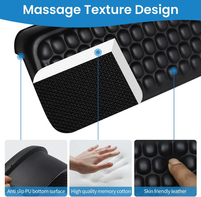 Arm Rest for Desk, L-Shaped Memory Foam Elbow Pads with Non-Slip Base, 2-Piece Ergonomic Desk Edge Cushion & Wrist Rest for Computer Keyboard, Office and Home Use