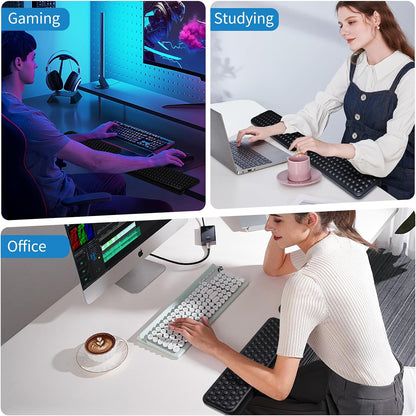 Arm Rest for Desk, L-Shaped Memory Foam Elbow Pads with Non-Slip Base, 2-Piece Ergonomic Desk Edge Cushion & Wrist Rest for Computer Keyboard, Office and Home Use