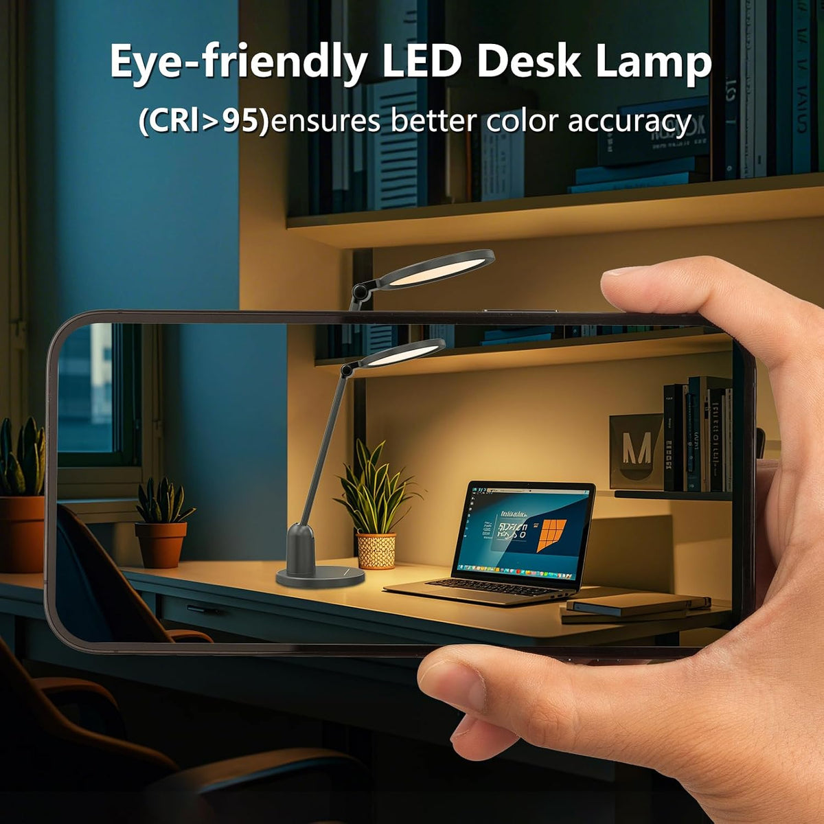 Kitloo Desk Lamps for Home Office with Stable Base, 1000LM Ultra Bright Eye-Caring Desk Light, 3000K-6000K Dimmable Table Lamp with Stepless Dimming & Timing Function for Work, Reading, Bedroom