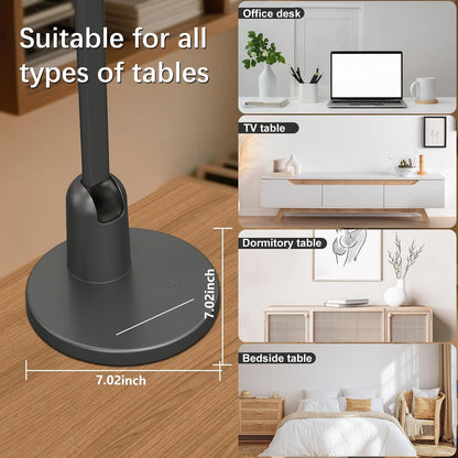 Kitloo Desk Lamps for Home Office with Stable Base, 1000LM Ultra Bright Eye-Caring Desk Light, 3000K-6000K Dimmable Table Lamp with Stepless Dimming & Timing Function for Work, Reading, Bedroom