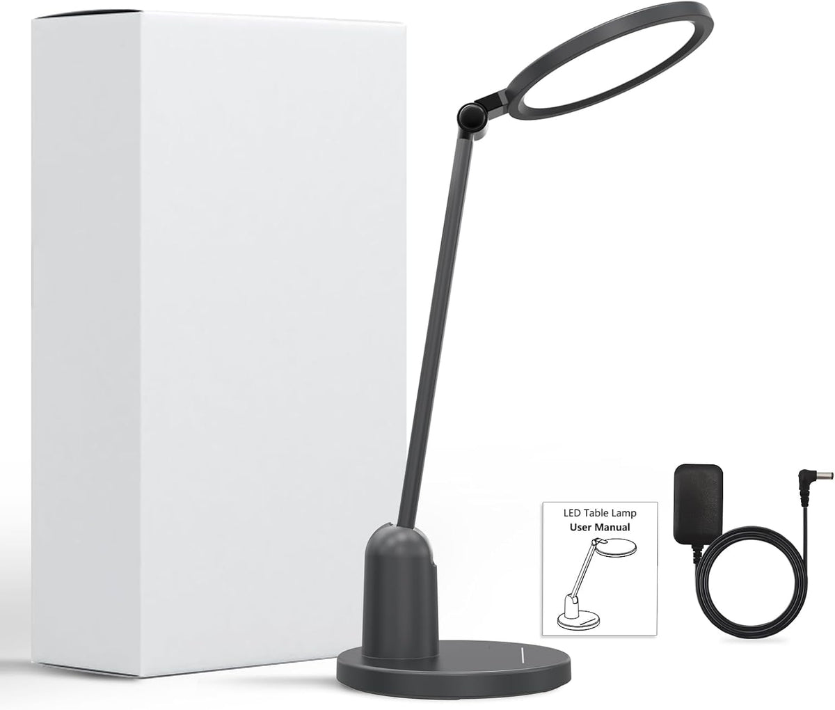 Kitloo Desk Lamps for Home Office with Stable Base, 1000LM Ultra Bright Eye-Caring Desk Light, 3000K-6000K Dimmable Table Lamp with Stepless Dimming & Timing Function for Work, Reading, Bedroom