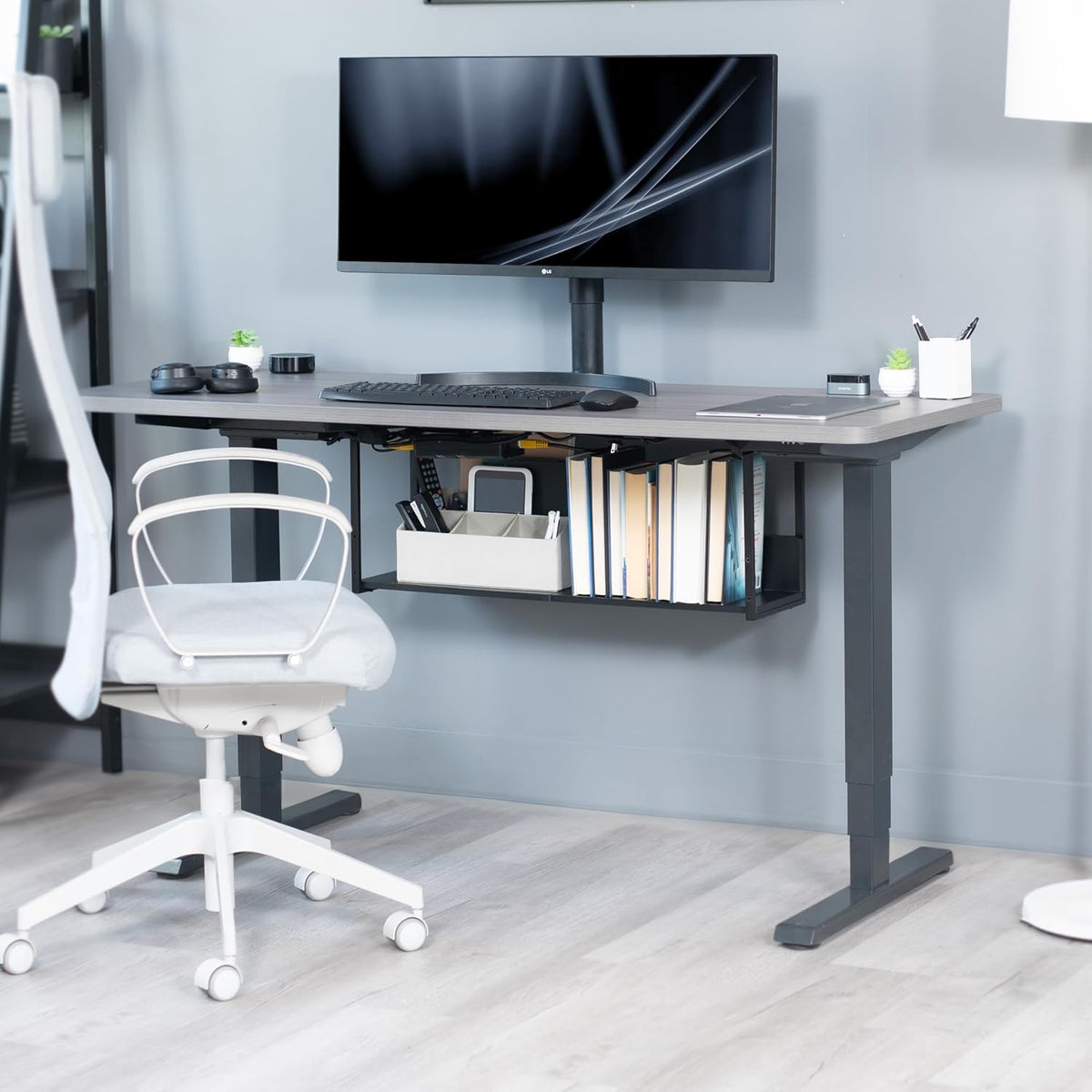 Black Under Desk 30 x 7 in Storage Shelf, DESK-SHELF30-UB