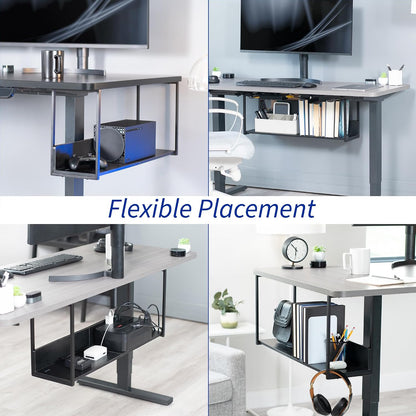 Black Under Desk 30 x 7 in Storage Shelf, DESK-SHELF30-UB