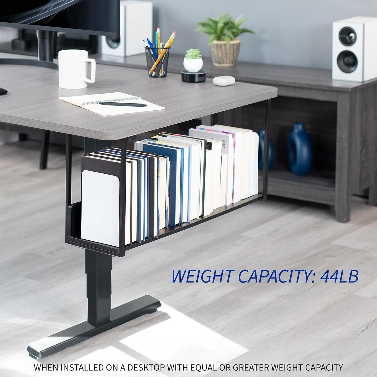 Black Under Desk 30 x 7 in Storage Shelf, DESK-SHELF30-UB